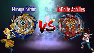 Beyblade Battle  (Mirage Fafnir vs Infinite Achilles) (ミラージュファブニル vs インフィニットアキレス)  B-167 vs B-173