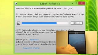 Jailbreak untethered  iOS 6x bằng evasi0n cho Windows.