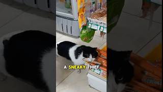 This cat steals sausages