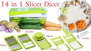 14 in 1 Ganesh Vegetable Slicer Dicer DEMO Multipurpose Vegetable and Fruit chopper All inone Slicer