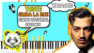 SIMBA LA RUE - TRISTE - INSTRUMENTAL Piano Tutorial