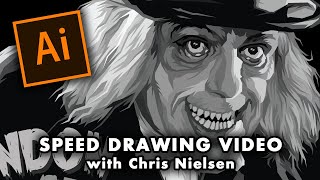 SPEED DRAWING VIDEO - Adobe Illustrator Horror Portrait by Chris Nielsen