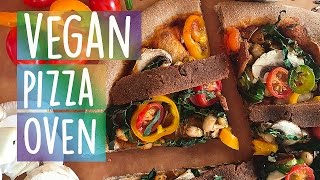 Homemade Vegan Pizza in an Outdoor Pizza Oven