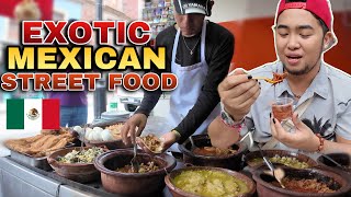 EATING MORE EXOTIC STREET FOOD IN MEXICO CITY 🇲🇽  TRYING PUBLIC BUS 😱