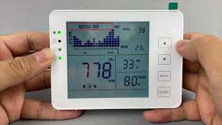 SA1200P chart display Rechargeable audible CO2 meter monitor