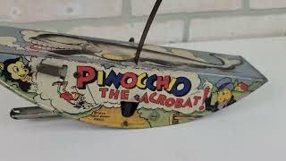 MARX 1939 Walt Disney "PINOCCHIO THE ACROBAT" Tin Litho Wind-up Toy