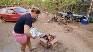 FIZEMOS O TAMBAQUI ASSADO, EO DIA NO SÍTIO FOI DE MUITO TRABALHO . vida na roça.