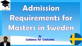 Admission Requirements for Master Programs in Sweden, Study in Sweden