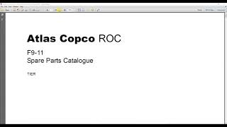 Atlas Copco Roc F9-11 Rock Drill Spare Parts Catalogue