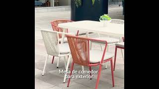 Sillas y mesa de comedor para exterior de aluminio 🌿☀️