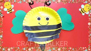 DIY PAPER PLATE BUMBLEBEE WITH EASE | HOW TO MAKE BUMBLE BEE CRAFT |PAPER PALTE CRAFT |RECYCLED IDEA