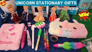 Unicorn stationary gifts opening 💥🥳|Barbie Fun Tamil|Barbie show tamil|Barbie tamil