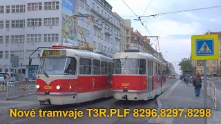 Nové tramvaje T3R.PLF 8296, 8297, 8298 v provozu, říjen 2023 | 8K HDR