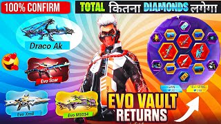 Next Evo Vault Event ,Draco Ak Return 🥳 | Evo Vault Event Next Evo Gun |Upcoming Event In Free fire