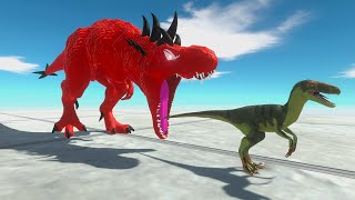 ESCAPE FROM RED T-REX ATTACK - Animal Revolt Battle Simulator