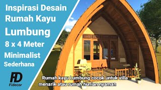 Inspirasi Desain Rumah Lumbung Minimalis 8x4 Meter | Rumah Lumbung Kayu Sederhana