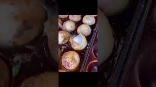 Round takoyaki stuffed with quail egg #food #japanesefood #kitchen #cooking #viralvideo #viralshort