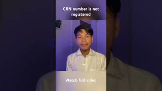 CRN NUMBER IS NOT REGISTERED | mero share renew