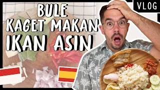 🇮🇩🇪🇸 GA NYANGKA REAKSI SUAMI BULE PAS COBA IKAN ASIN BISA GINI 😲