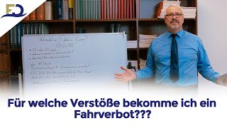 Für welche Verstöße bekomme ich ein Fahrverbot?