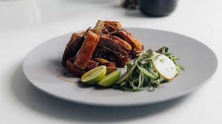 How to cook Sticky Glazed Spiced Lamb Ribs with a Cucumber and Pear Salad | Full Recipe