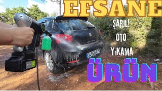 EFSANE ÜRÜN / ŞARJLI ARAÇ YIKAMA TABANCASI 🧴🧽 5-10 litre su ile araba nasıl yıkanır dağ başında./