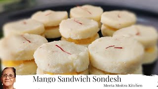 Mango Sandwich Sondesh/আম স্যান্ডউইচ সন্দেশ/Sondesh In Different Way/Kolkata famous Sweet