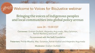 Webinar - Bringing the voices of indigenous peoples and local communities into global policy arenas