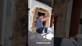 Diy opening an old fireplace Timelapse start to finish asmr