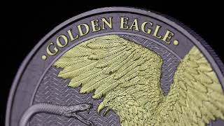 2024 Malta 1 Ounce Golden Eagle 24K & Black Ruthenium BU Silver Coin