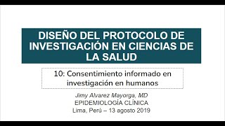 10: Consentimiento informado y Documentos fuente #investigación #investigations #etica #ethics