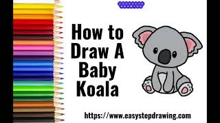 How to draw Baby Koala easy step | easystepdrawing #babykoala #koala