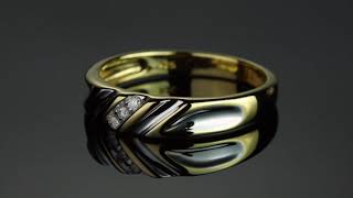 Item 62800 - Men's Diamond Accent Two-Tone Wedding Band In 18k Gold Over Sterling Silver