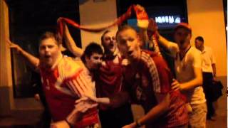 Danish and Ukrainian fans celebrate victory (Ukraine 2-1 Sweden)