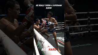 He really threw a superman elbow #muaythai #muaythailovers #superman #thailand #elbow #ko #shorts