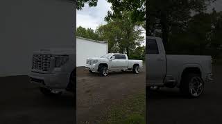 All white gmc denali ultimate with polished wheels #gmc #gmcdenali