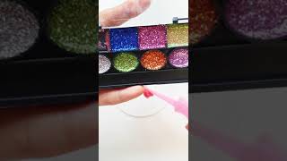 Slime Coloring with Glitter Eyeshadowpalette  Most Satisfying ASMR