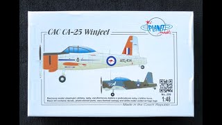 Planet Models CAC CA-25 Winjeel, 1:48 scale - In-Box Browse