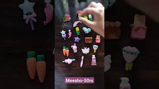 meesho erasers under 50 #tellingabouteverything #cutestationary #meeshoshopping