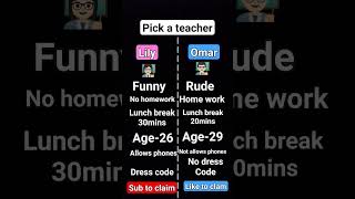 pick a teacher #funny #fypシ #subscribe #teacher #bedo_YT