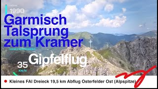 Talsprung von der Alpspitze mit Kramer Überflug Gleitschirm Garmisch