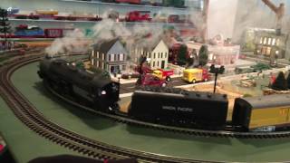 Union Pacific Big Boy and Nickel Plate Road With Route 66 Cars