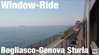 Window-ride da Bogliasco a Genova Sturla dal finestrino di una MDVE non revampizzata