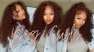 Gorgeous & GLUELESS- Auburn/Ginger Jerry Curly Wig install | BEGINNER FRIENDLY!!  ft. Klaiyi Hair