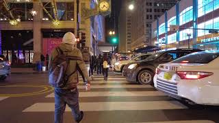 【4K】Downtown Chicago Illinois NIGHT Walking Tour | UHD 4k