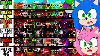 Sonic Amy watch Phase 1 VS Phase 2 VS Phase 3 VS Phase 4 VS Phase 5 Incredibox Sprunki All character