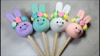 Bunnies on a Stick Clay Art | Diy Works