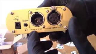 Neewer 1-Channel 48V Phantom Power Supply With Preamplifier For Condenser Microphone Unboxing