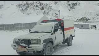 Eastern portal minamarag side of zojila Tunnel in heavy snow