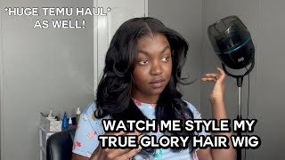 Huge Temu Haul And Style My True Glory Hair Wig! | Spend the Day With Me Vlog 💕